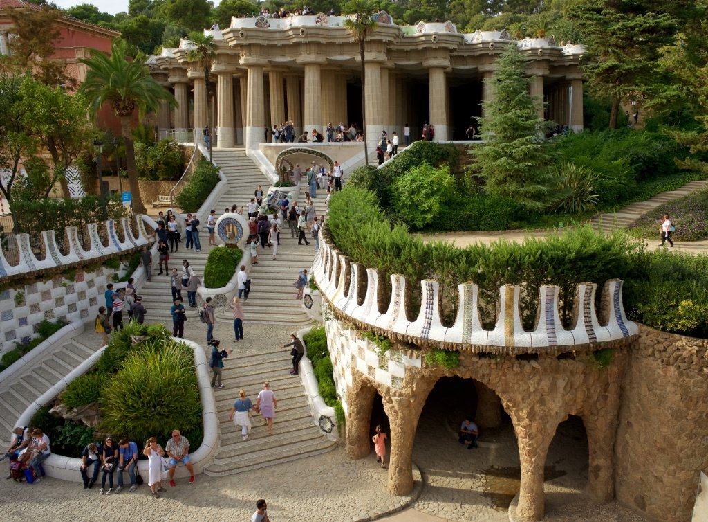 Another masterpiece of Antoni Gaudi is Park Guell. It’s a public park that’s situated on a hill overlooking the city of Barcelona.